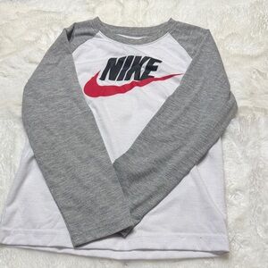 Nike Kids Red and Gray Long Sleeve Tee